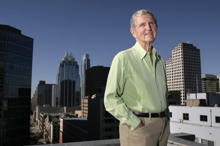 Attorney Harry M. Whittington on the roof of his office building in Austin, Texas.