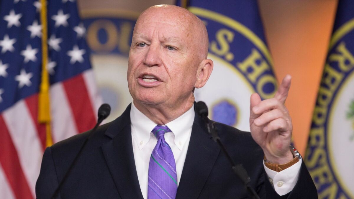 Kevin Brady, chairman of the House Ways and Means Committee, speaks during a news conference on Capitol Hill in Washington on June 20. The Texas Republican released a two-page tax proposal that seeks to make last year's cuts for individuals permanent.