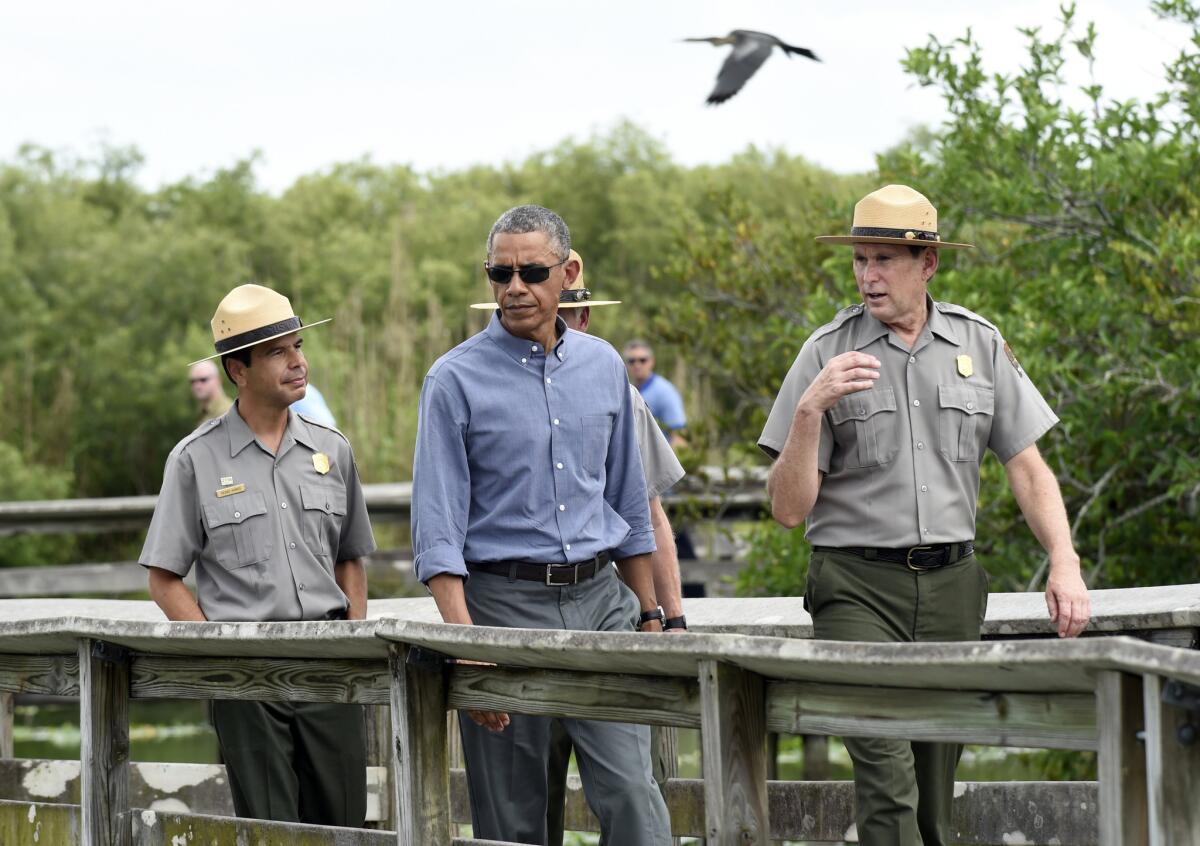 President Obama in Florida last month. With his visit Friday to South Dakota, he has visited all 50 states.