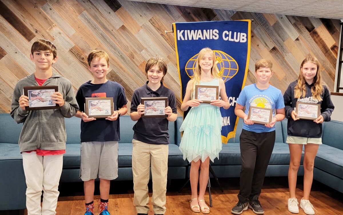 Hope of America Award recipients Julian Bartlett, Dylan Buckley, Jack Kistler, Lily Bodor, Ivan May and Toula Nicksic.