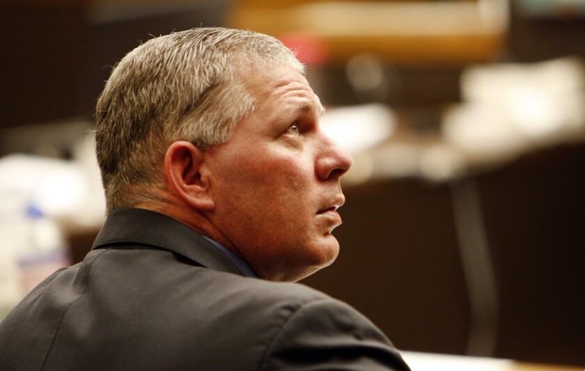 Lenny Dykstra at his 2012 sentencing hearing after being convicted of grand theft auto.
