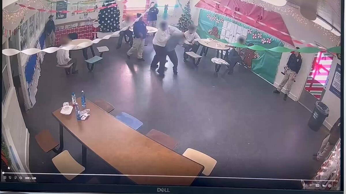 Video shows L.A. probation officers letting group beat teen in Los Padrinos juvenile hall
