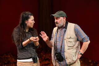 Jacqueline Misaye and Arye Gross in "Birds of North America" at the Odyssey Theatre. Photo by Jenny Graham