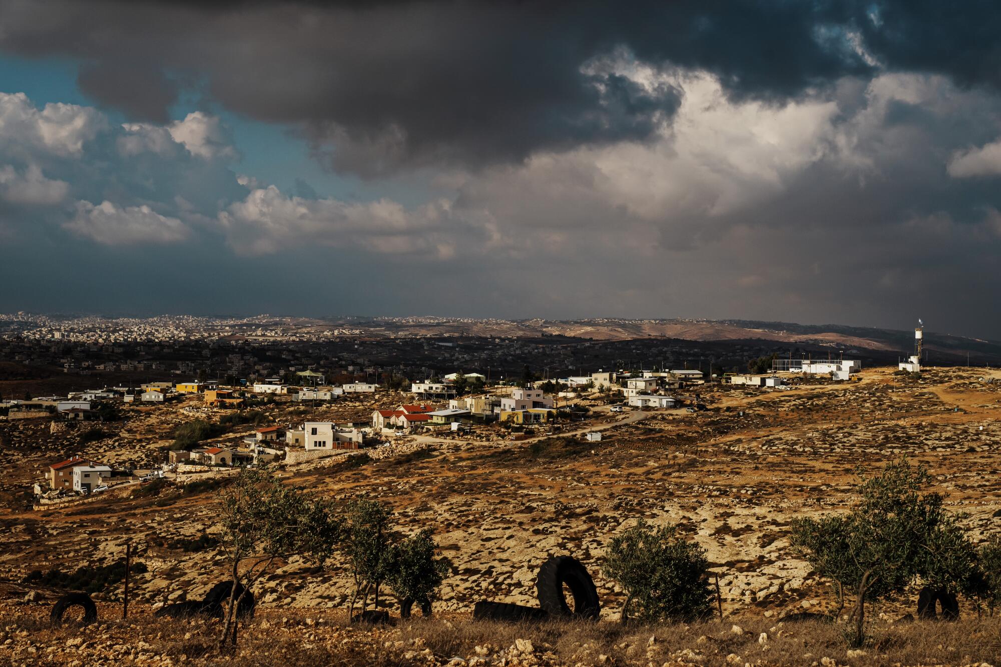     Avigail, an Israeli settlement seen from Shaeb Al-Botum, occupied West Bank,