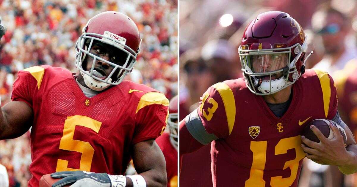 USC retires jersey numbers of Reggie Bush and Caleb Williams