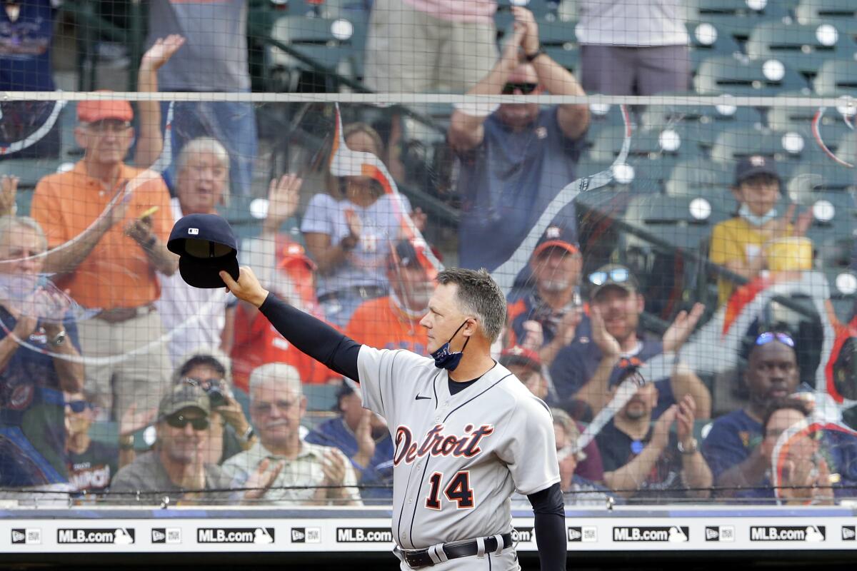 Mize gets 1st win; Tigers beat Astros 6-2 in Hinch's return - The San Diego  Union-Tribune