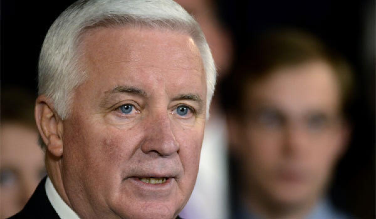 Pennsylvania Gov. Tom Corbett is suing the NCAA for what he describes as "piling on" in its sanctions against Penn State stemming from the Jerry Sandusky child molestation scandal.