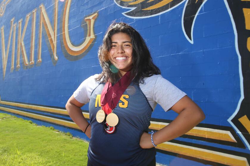 Track and Field Athlete of the Year is Alejandra Rosales. She was the only girl in the area to advance to the CIF Southern Section Masters Meet this year.