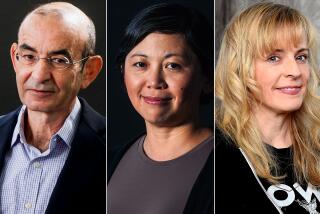 L.A. Times Book Prize finalists Raja Shehadeh, Yiyun Li and Maria Bamford.