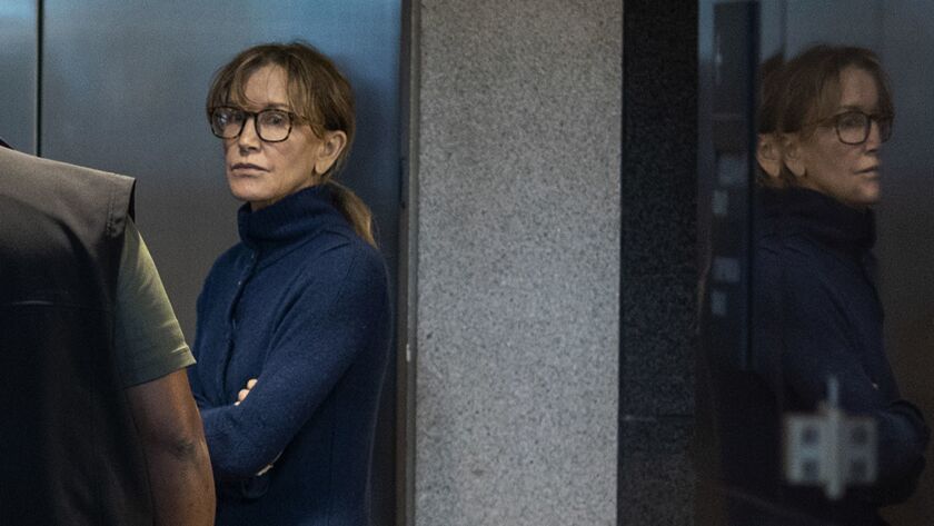 Felicity Huffman in Los Angeles court last month.