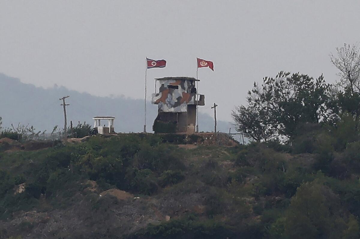 A South Korean military guard post at the border with North Korea.  
