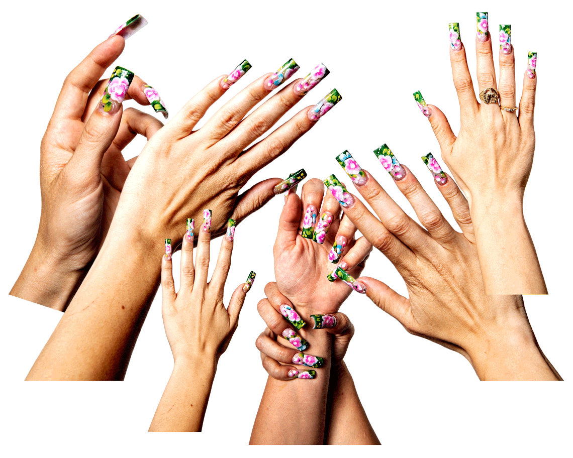 gif of various cutouts of nail artist Tanya Hernadez’s hands