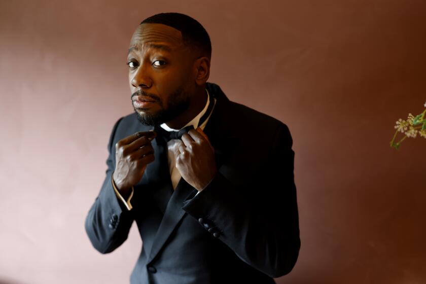 ENCINO, CA SEPT. 15, 2024 - Lamorne Morris, the former "New Girl" star nominated for his role in FX's "Fargo poses for a photo before heading to the Emmys at his home in Encino on Sunday, Sept. 15, 2024. (Jason Almond/Los Angeles Times)