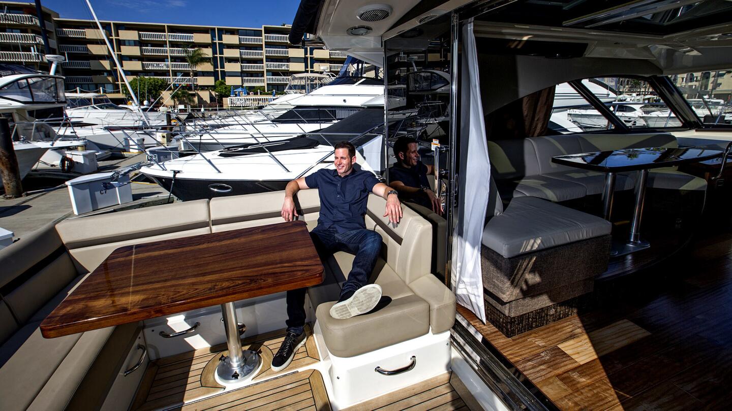 "Flip or Flop" star Tarek El Moussa's 50-foot yacht has two bedrooms, two bathrooms, a kitchen, family room and washer and dryer.