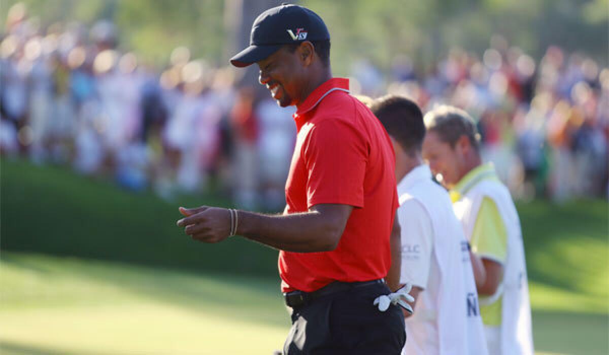 Tiger Woods, shown at the Turkish Open on Sunday, says his Stanford teammates used to call him "Urkel."