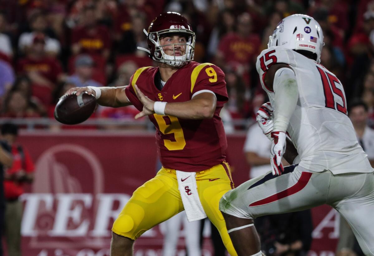 USC quarterback Kedon Slovis will be back under center this week against Notre Dame.