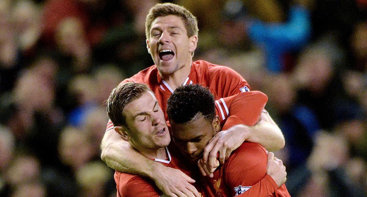 Liverpool's Jordan Henderson, left, Steven Gerrard and Daniel Sturridge made the cut for the English World Cup team.