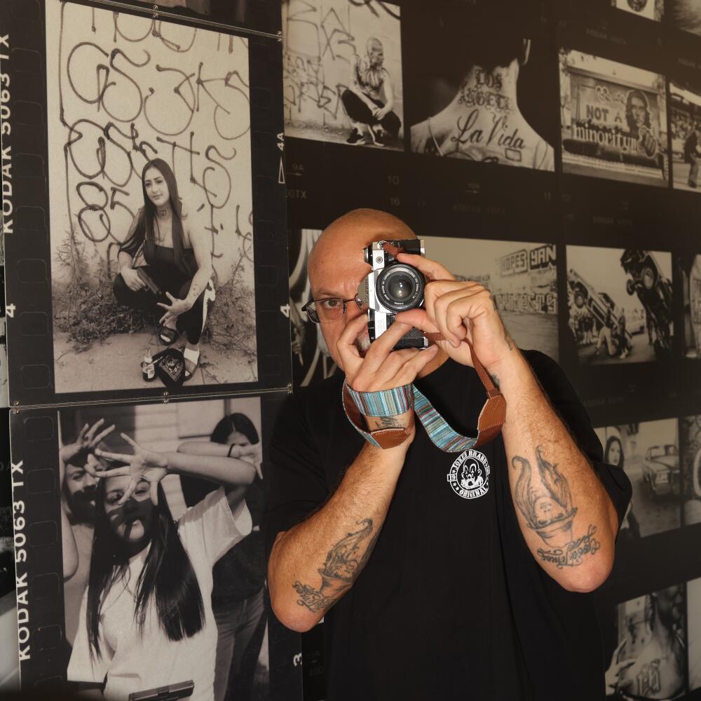 Estevan Oriol poses for a portrait at the Beyond the Streets Gallery.