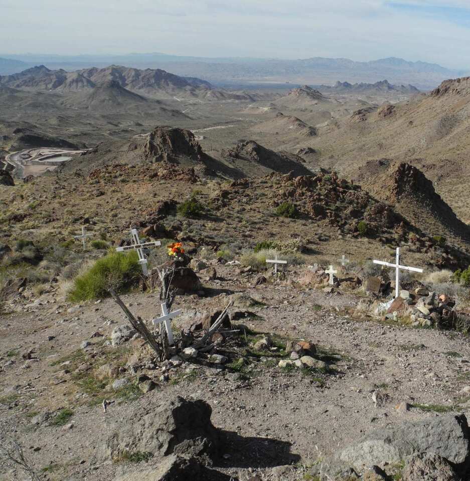 The other reason to come to Oatman: It's where you'll start a winding drive to Kingman on Old Route 66, past the ghost town of Goldroad and up to Sitgreaves Pass at 3,500 feet. Just before the pass, there's an excellent vista looking west toward Oatman with a small collection of gravestone markers. It's gravel, so if you slip and start sliding, you could be joining those dearly departed.