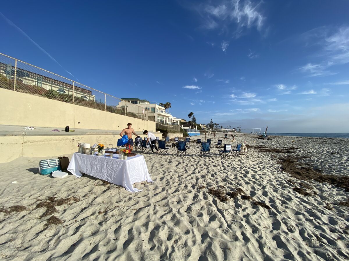 A Timeless Day offers bonfire parties at La Jolla’s Marine Street Beach in the company’s own portable fire pit.