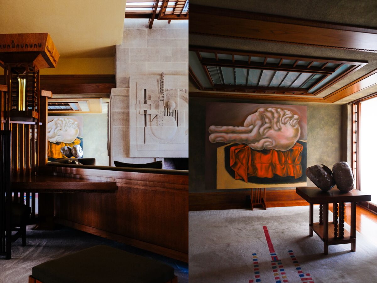 The Hollyhock House, a UNESCO World Heritage Site, at Barnsdall Park in Hollywood, CA.