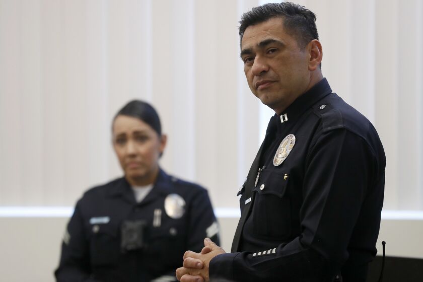 LOS ANGELES, CALIF. - APRIL 25, 2018. Al Labrada, an LAPD commander at Hollenbeck Division in Boyles Heights, was once an undocumented immigrant. He is currently trying to reach out to the undocumented immigrants in the eastside community under his jurisdiction. (Luis Sinco/Los Angeles Times)