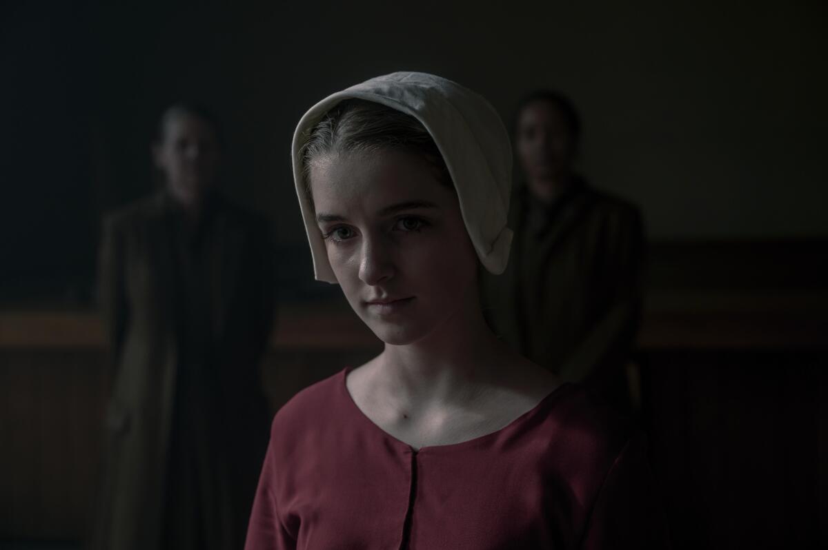 McKenna Grace as Mrs. Keyes  in  "The Handmaid's Tale."