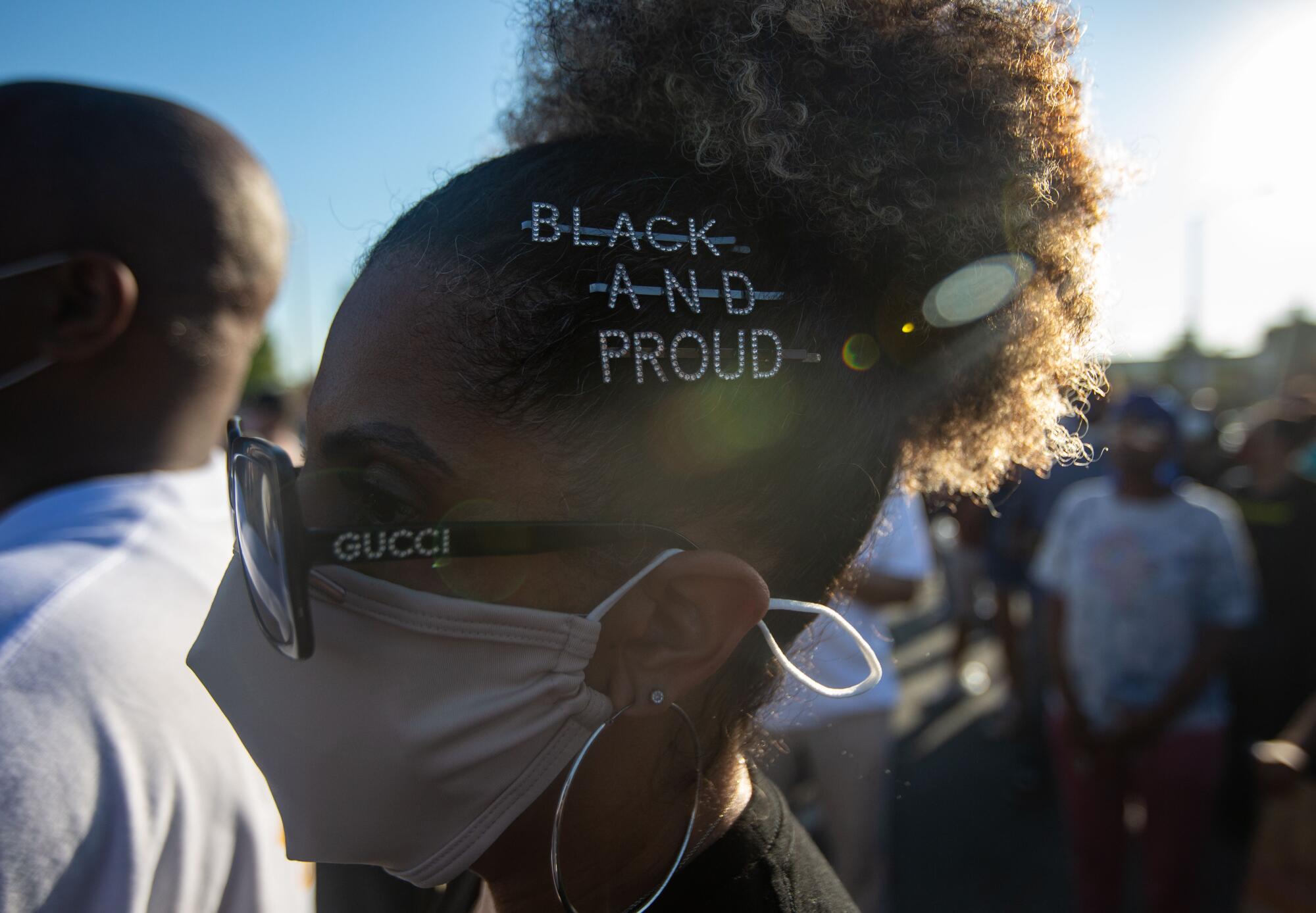 Protesters gather in front of the South Los Angeles Sheriff's station to demand justice for Dijon Kizzee.