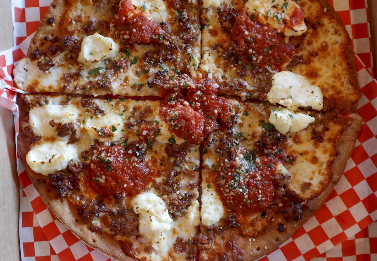 The Da Rulk Pie, the pizza of the month at Sgt. Pepperoni's. 