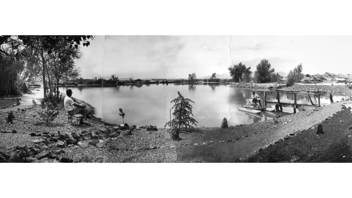April 27, 1965: Five-acre lake buit in 1956 in Newberry. It was the first of 35 lakes built in the desert community fed by an underground river.