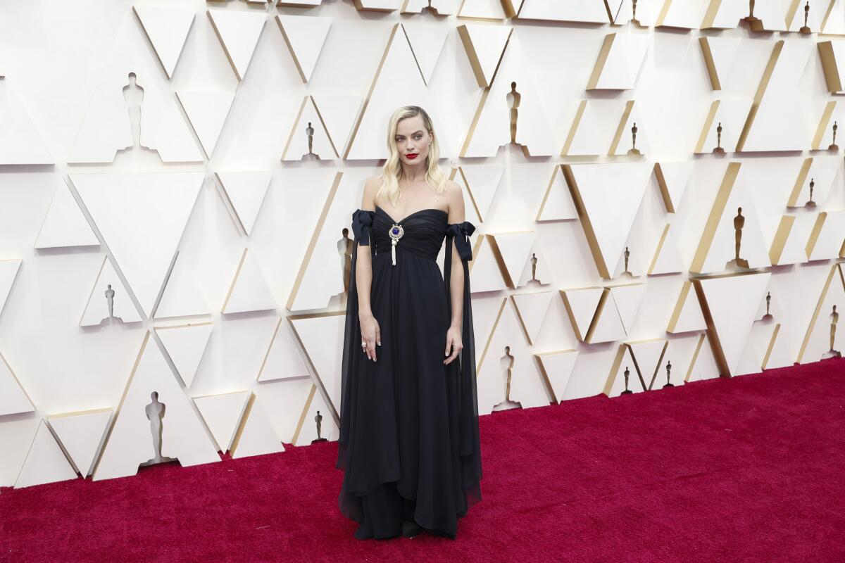Margot Robbie was part of Sunday's sustainability fashion message at the Oscars.