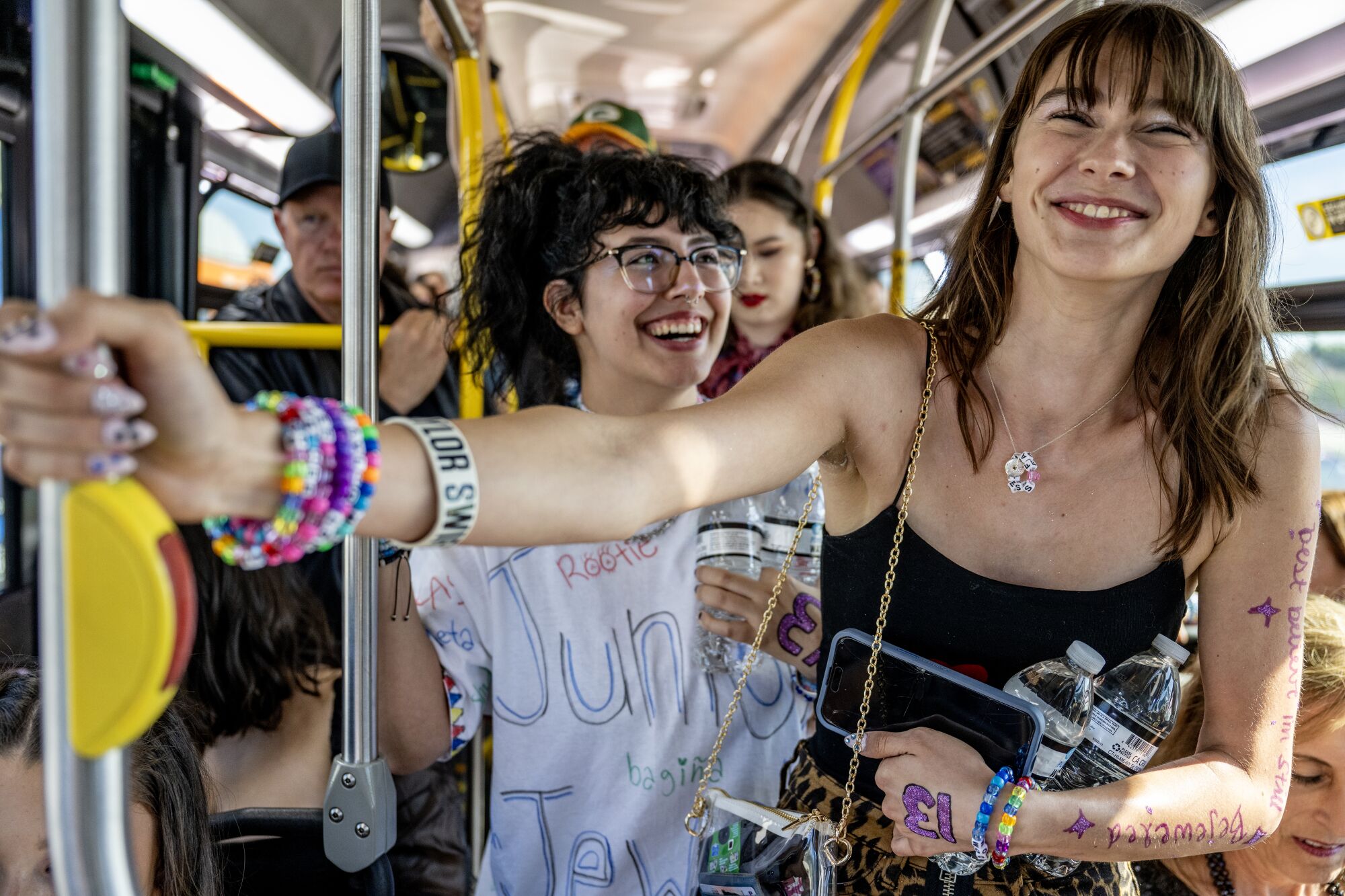 Two fans arrive at SoFi Stadium to see Taylor Swift.