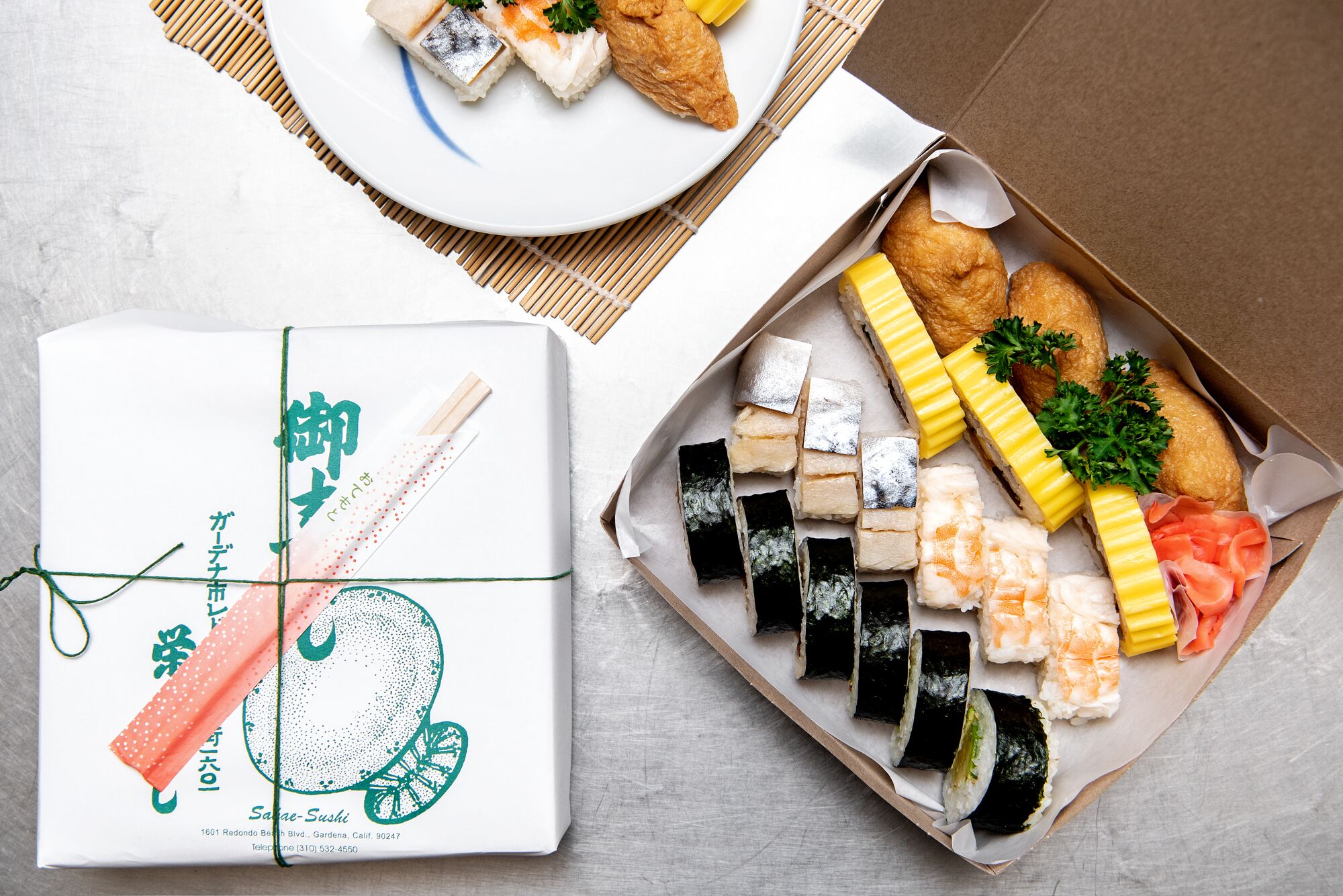 An assortment of sushi offered at Sakae Sushi