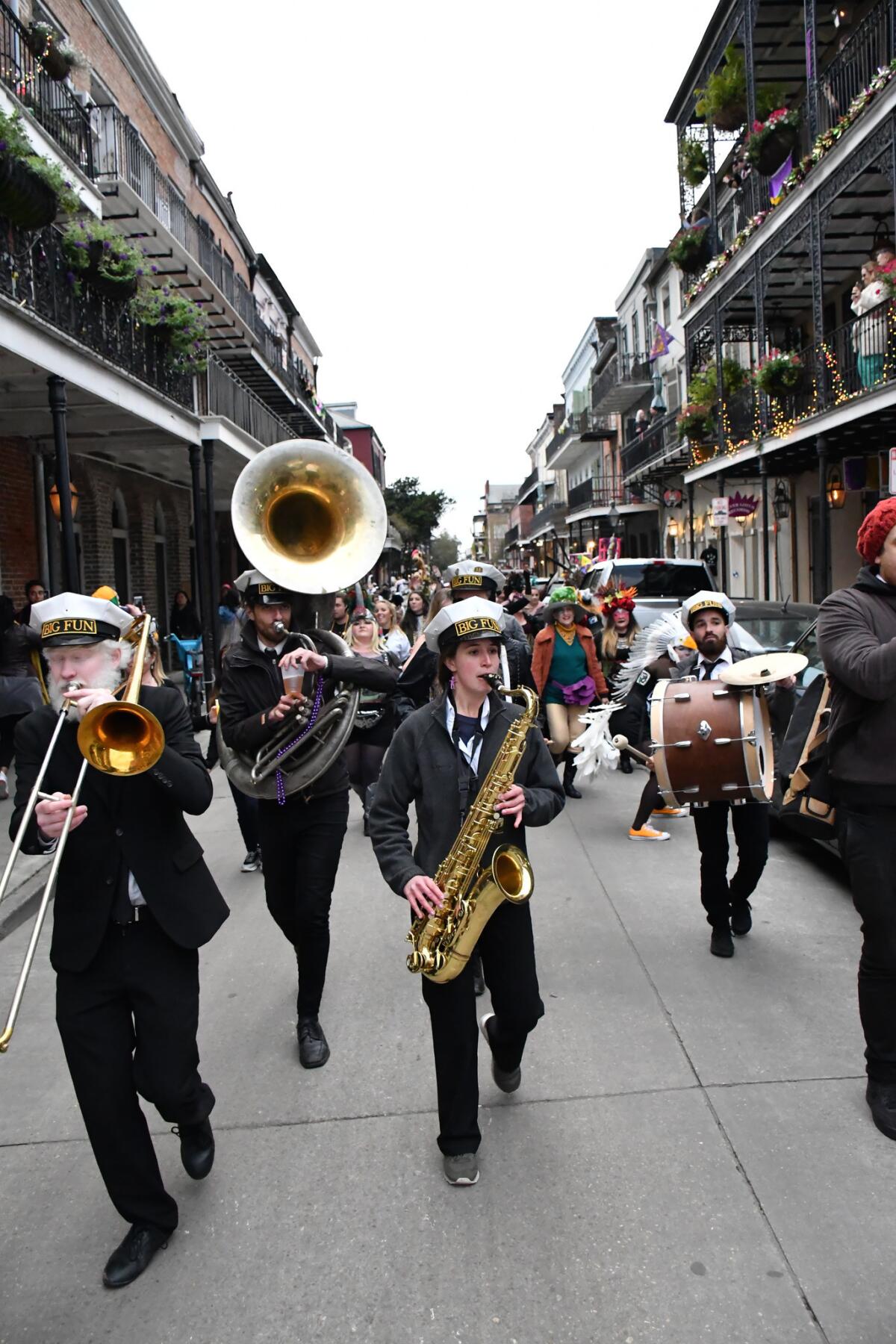 The brass band in the French Quarter in New Orleans.