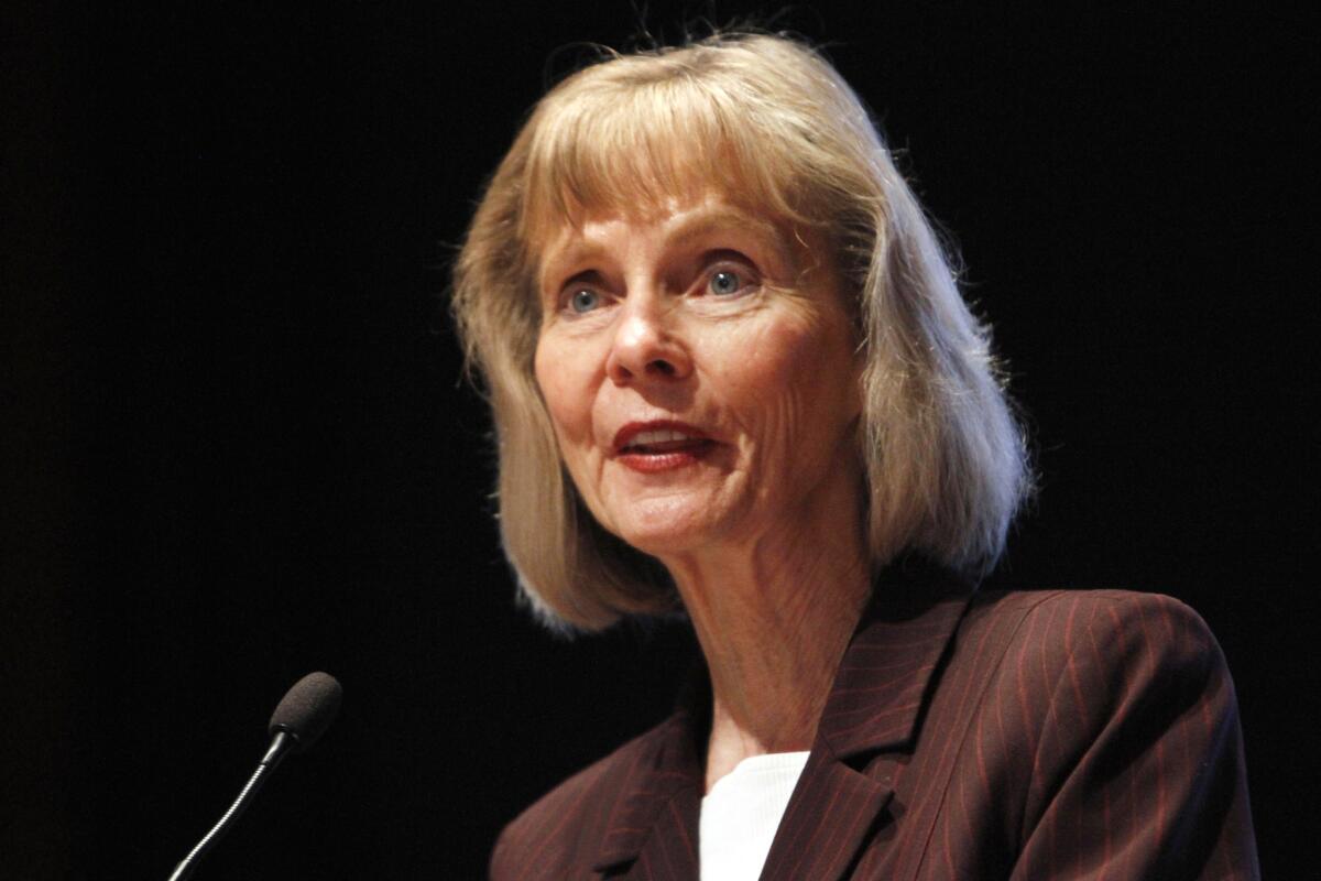 Rep. Lois Capps speaks on Capitol Hill in Washington.
