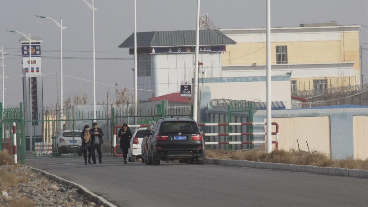 A police station is seen inside the Artux City Vocational Skills Education Training Service Center on Dec. 3 at the Kunshan Industrial Park in Artux in western China's Xinjiang region.