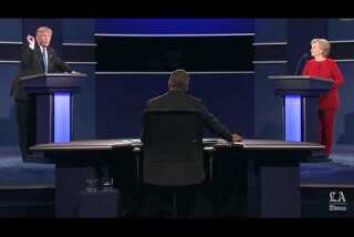 Donald Trump and Hillary Clinton trade insults at debate