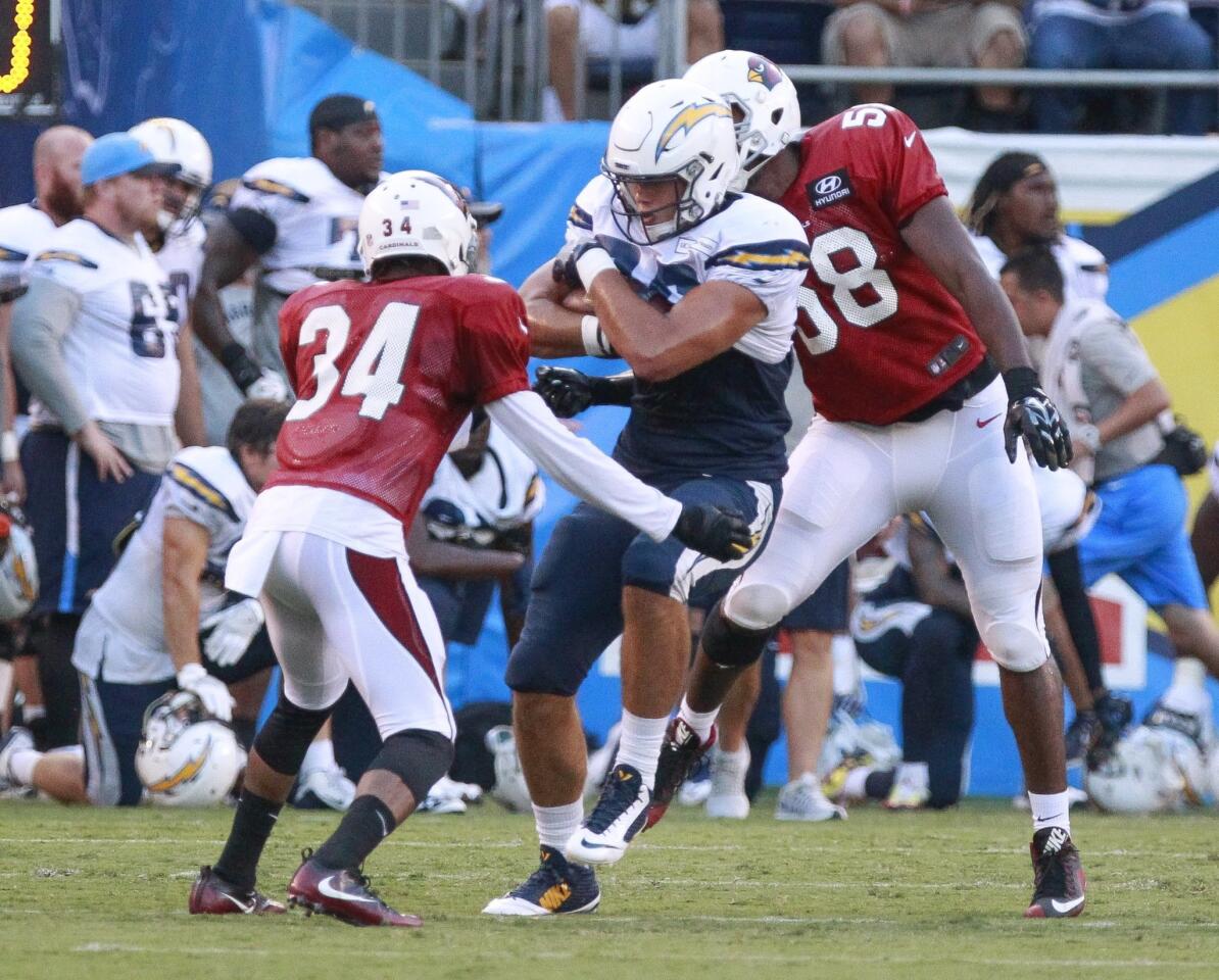 Chargers/Cardinals combined practice at the Q