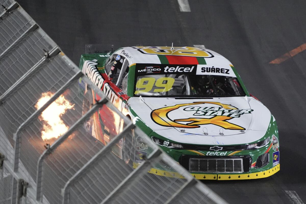 Daniel Suárez (99) drives during the NASCAR Mexico Series.