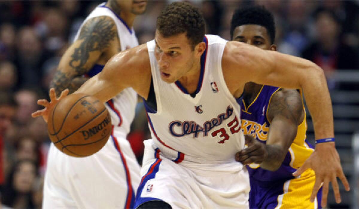 Clippers' Blake Griffin heads upcourt with a steal last week against the Lakers.