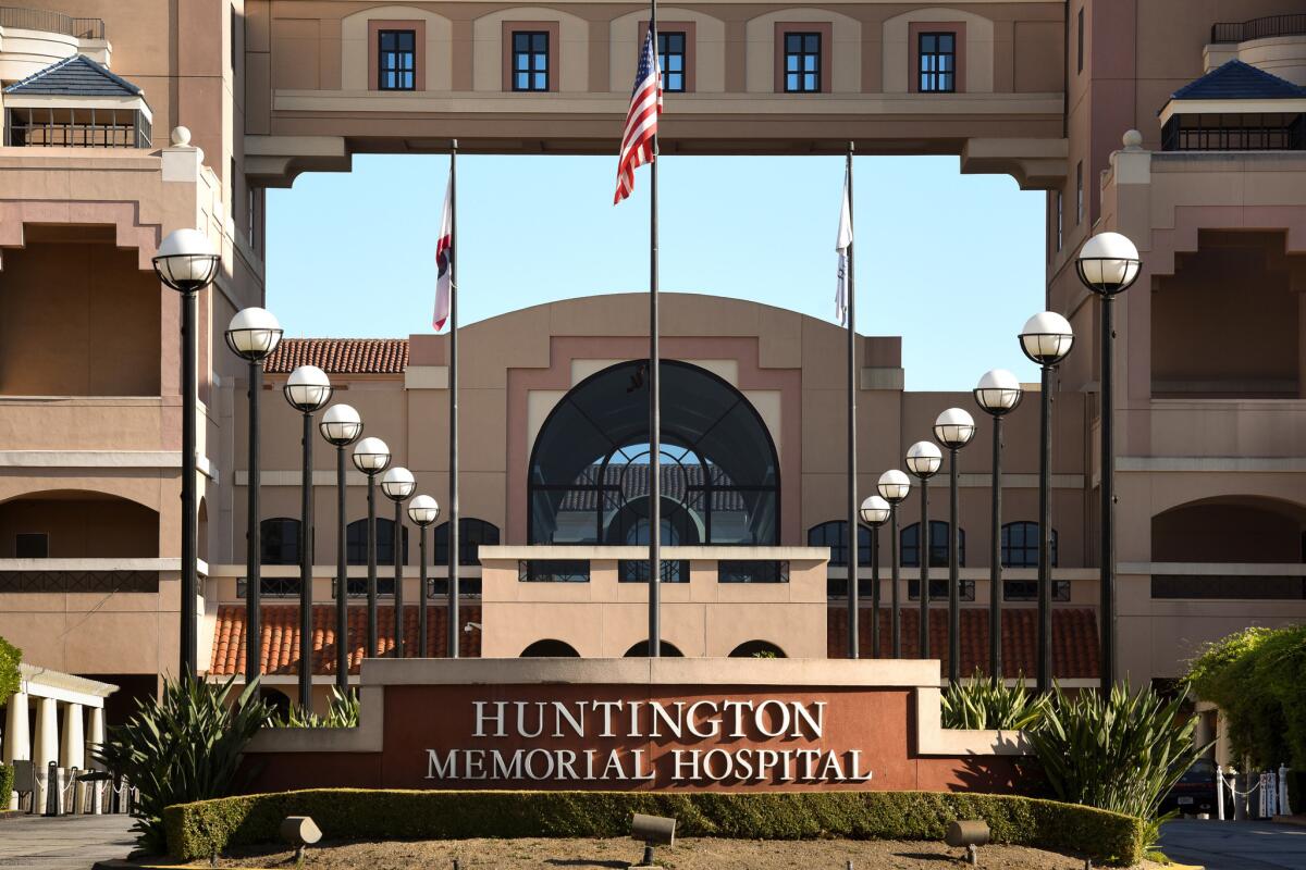 Huntington Memorial Hospital in Pasadena.