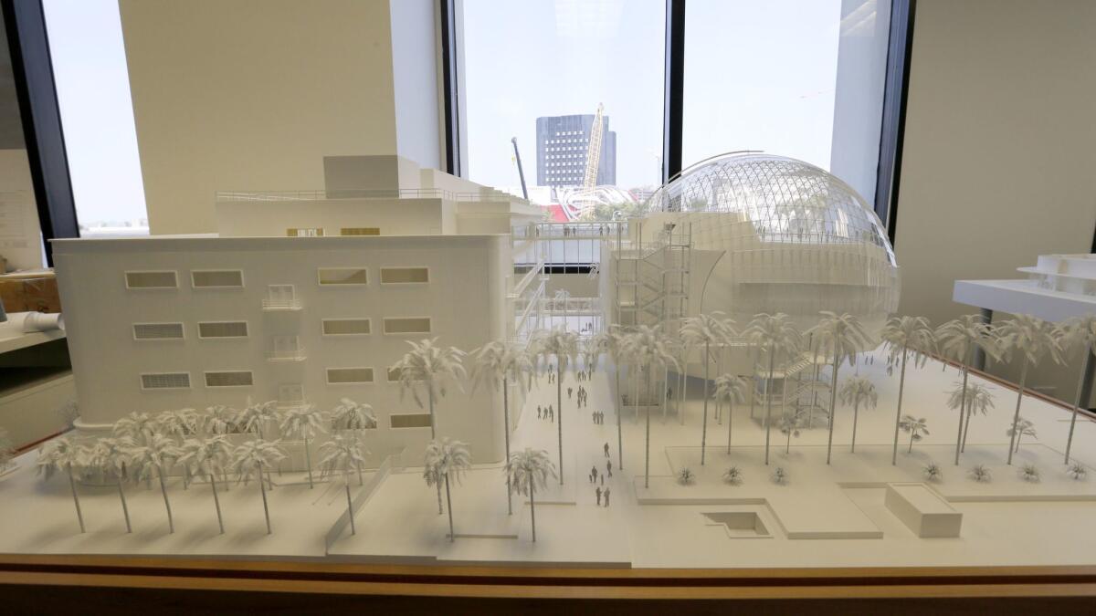 Another look at the model of the future Academy Museum of Motion Pictures.