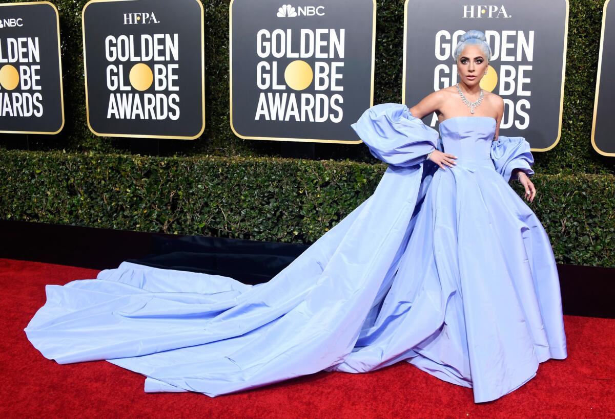 Lady Gaga at the 76th Golden Globes on Sunday at the Beverly Hilton in Beverly Hills.
