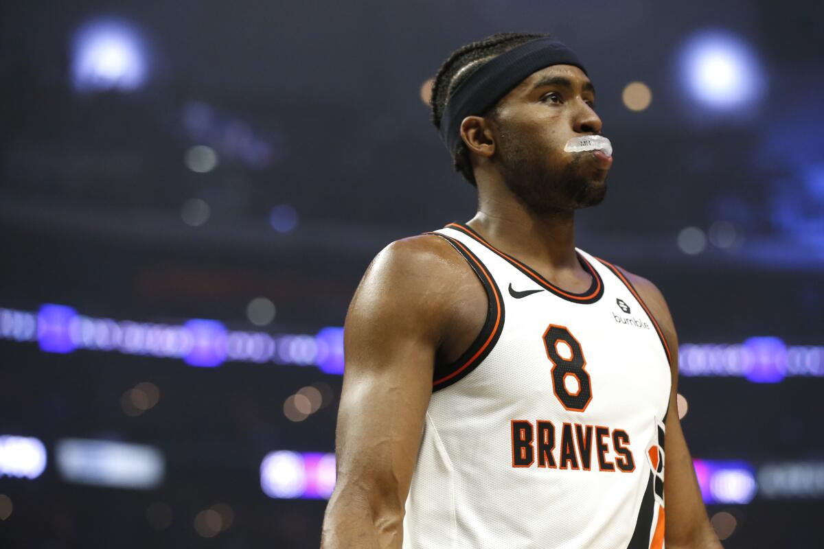 LOS ANGELES, CALIFORNIA - DECEMBER 03: Maurice Harkless #8 of the Los Angeles Clippers looks on during the first half at Staples Center on December 03, 2019 in Los Angeles, California. NOTE TO USER: User expressly acknowledges and agrees that, by downloading and or using this photograph, User is consenting to the terms and conditions of the Getty Images License Agreement. (Photo by Katharine Lotze/Getty Images) ** OUTS - ELSENT, FPG, CM - OUTS * NM, PH, VA if sourced by CT, LA or MoD **