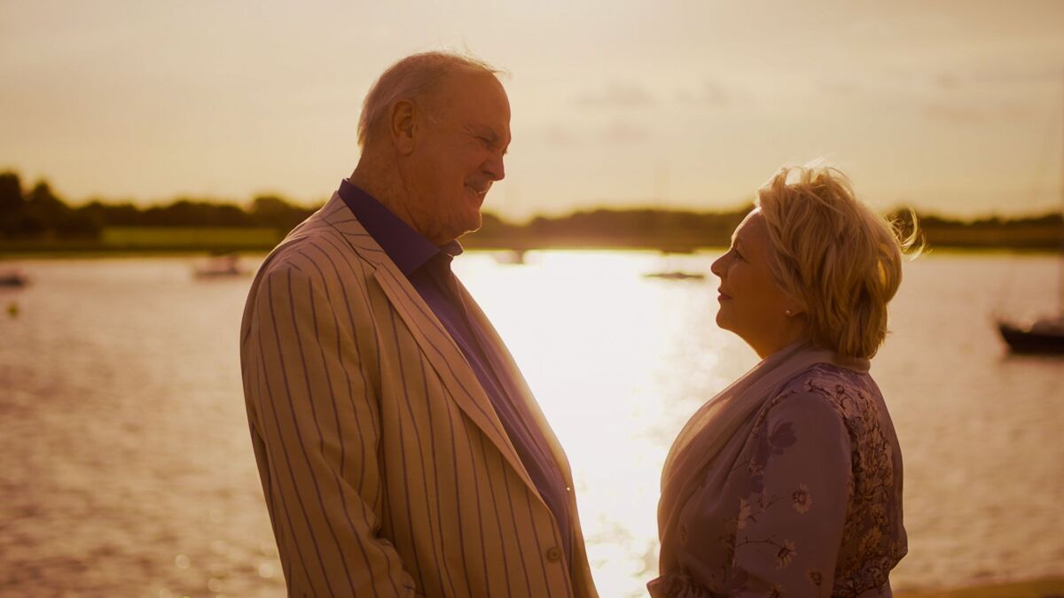John Cleese and Alison Steadman play pensioners in love in the BritBox comedy “Hold the Sunset.”