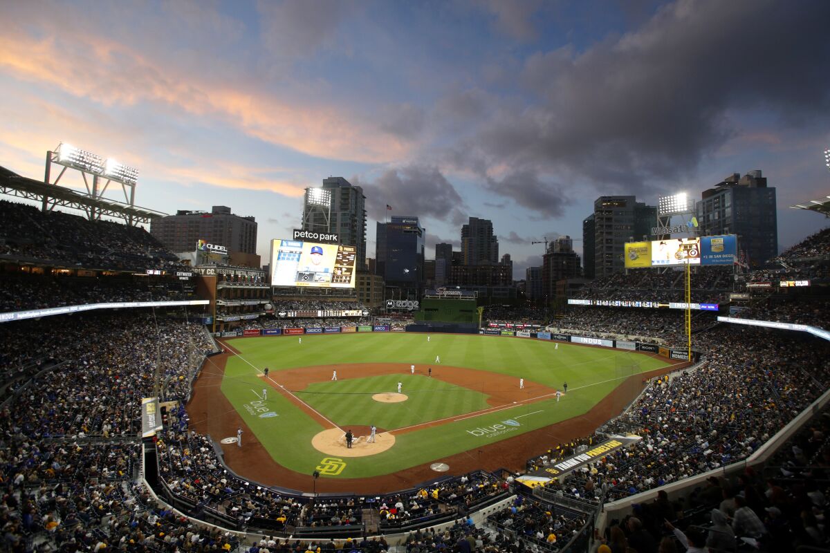 The Dodgers and Padres play at Petco Park in San Diego on Friday night.