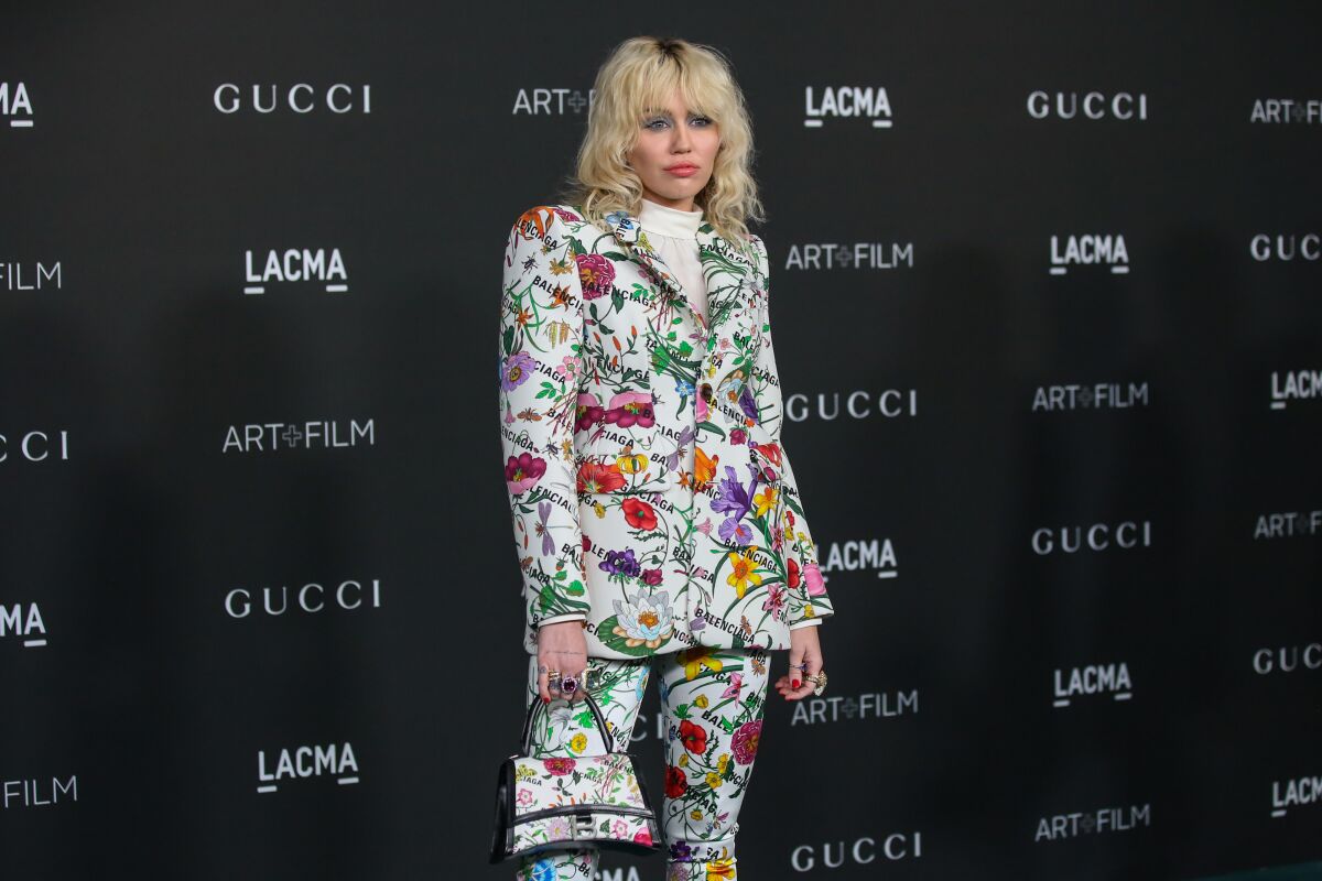 Miley Cyrus attends the 10th LACMA Art+Film Gala.