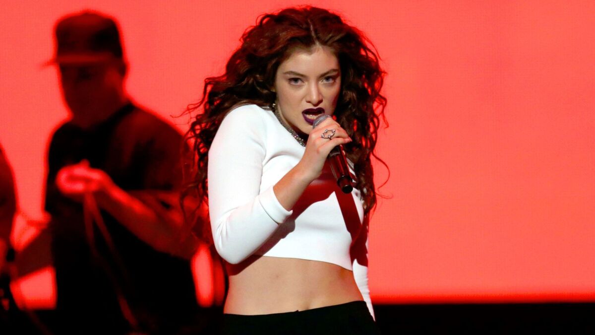 Lorde performs at the 42nd American Music Awards at Nokia Theatre L.A. Live on March 22, 2017