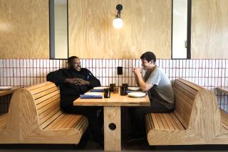 LOS ANGELES, CA -- OCTOBER 02, 2018: Chefs Keith Corbin, left, and Daniel Patterson 