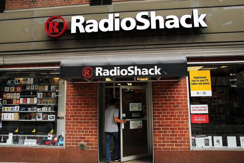 He won't find a crowd inside: a typical Radio Shack store.